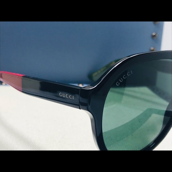 New - Gucci Black Red Green 0159 Stripe Aviator Unisex Gg0159 Sunglasses - Picture 14 of 16